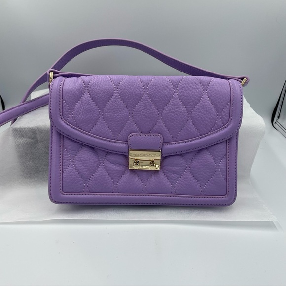 Vera Bradley Handbags - Vera Bradley Lavender Quilted leather Crossbody Bag adjustable strap. Used.